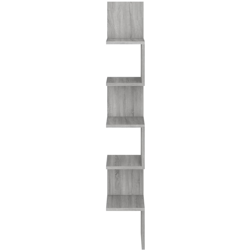 vidaXL 5 Shelf Grey Corner Wall Shelf Image 3