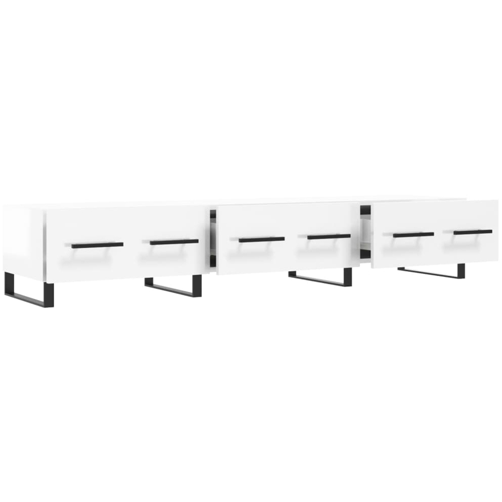 vidaXL 3 Drawer High Gloss White TV Cabinet Image 6