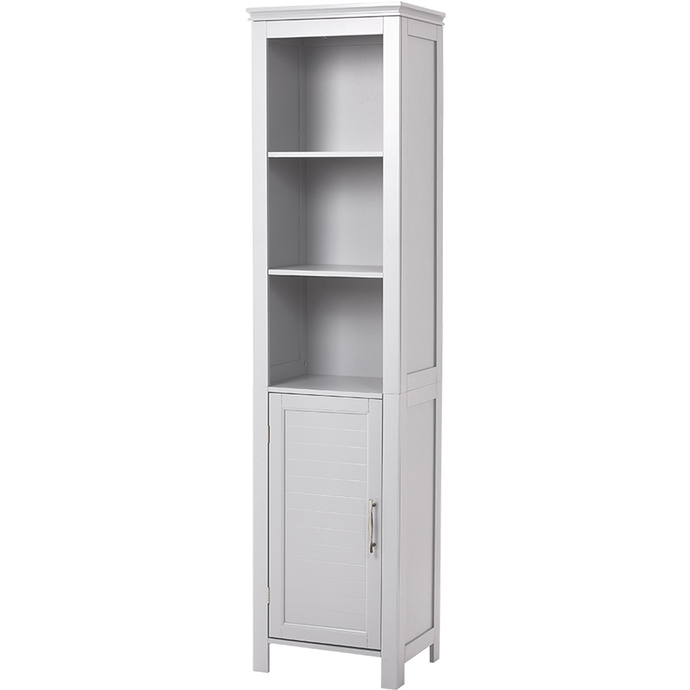 H&O Direct Single Door White Freestanding Bathroom Cabinet Image 2