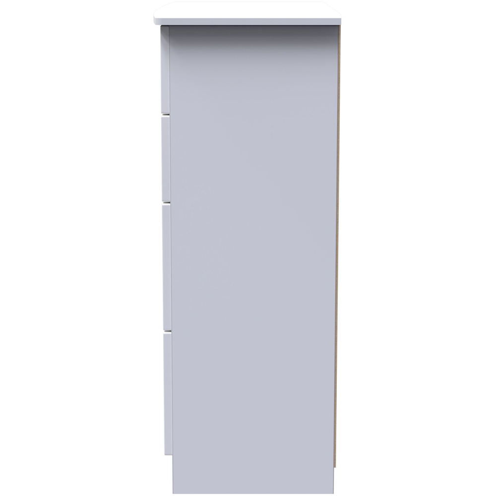 Crowndale Camden 4 Drawer White Gloss and White Deep Chest of Drawers Ready Assembled Image 4