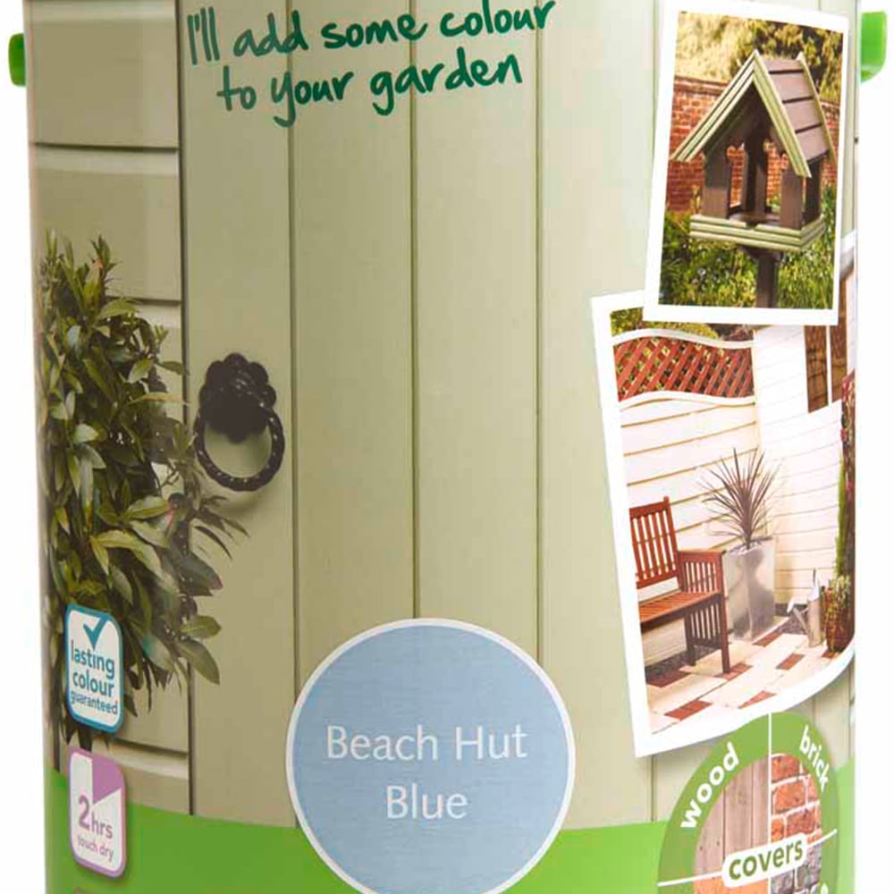 Wilko Garden Colour Beach Hut Blue Wood Paint 5L Image 3
