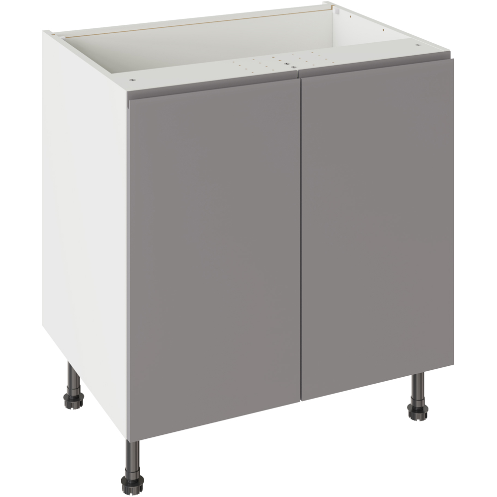 Kitchen Kit J-Pull Gloss Dust Grey Base Kitchen Cabinet Flatpack 800mm Image 1