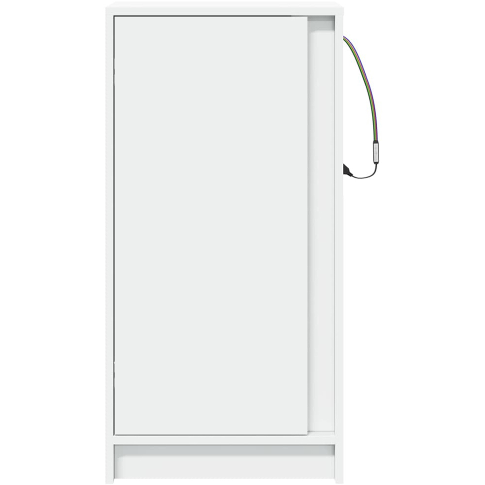 vidaXL Single Door White LED Sideboard Image 4