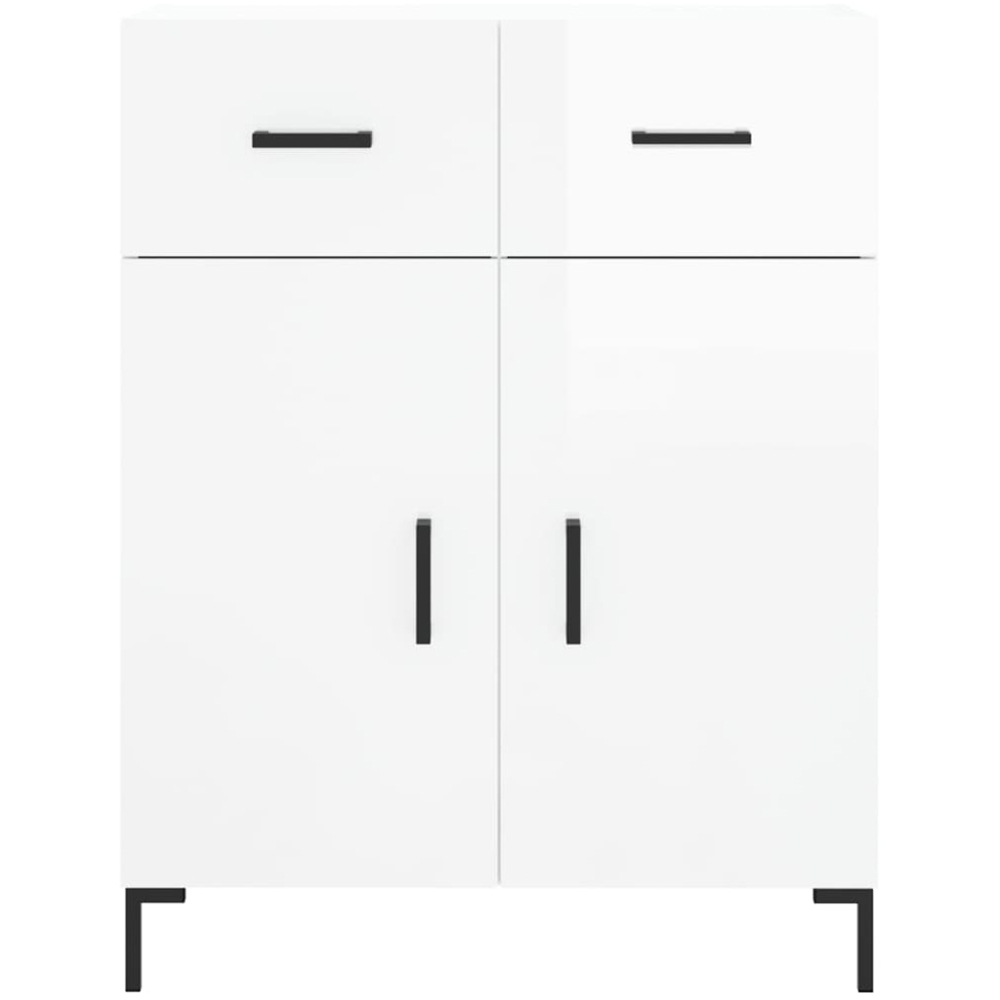 vidaXL 2 Door 2 Drawer High Gloss White Sideboard Image 6