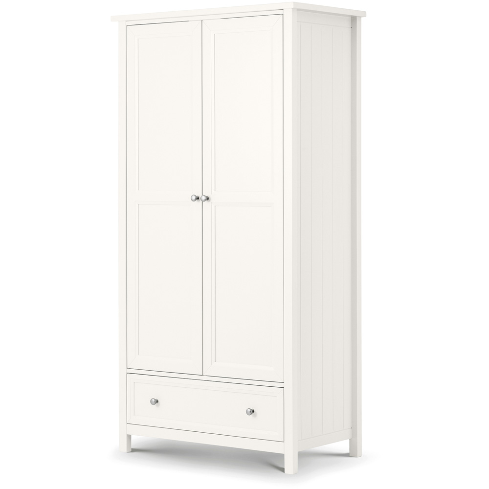 Julian Bowen Maine 2 Door Single Drawer Surf White Combination Wardrobe Image 2