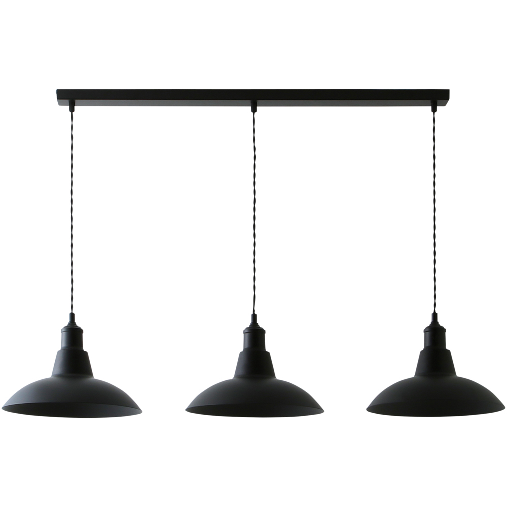 ValueLights Civic Matte Black 3 Drop Diner Bar Matte Black LED Ceiling Pendant Light Image 1