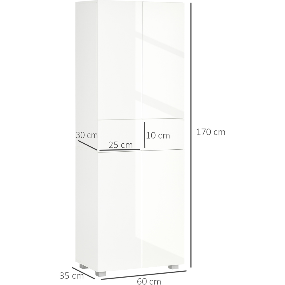 Portland 4 Door 2 Drawer White Kitchen Cabinet Image 8