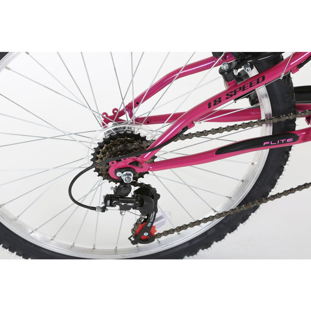 Flite Taser Kids Dual Suspension 18 Speed 14" Black/Pink Bike Image 6