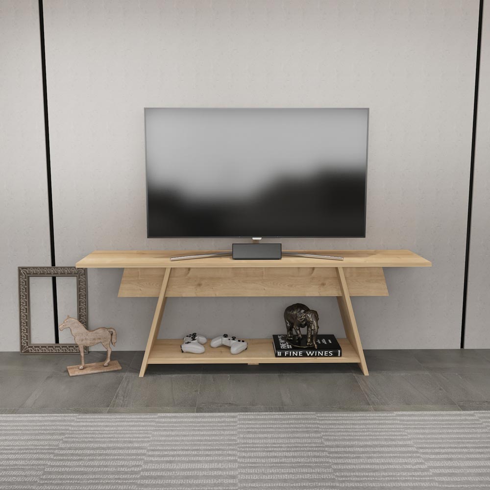 Decorotika Lanca Single Shelf Oak TV Unit Image 5
