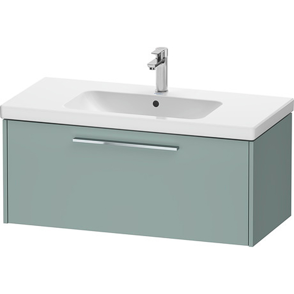 Duravit D-Code Single Drawer Fjord Green Wall Hung Vanity Unit 984 x 460mm Image 1