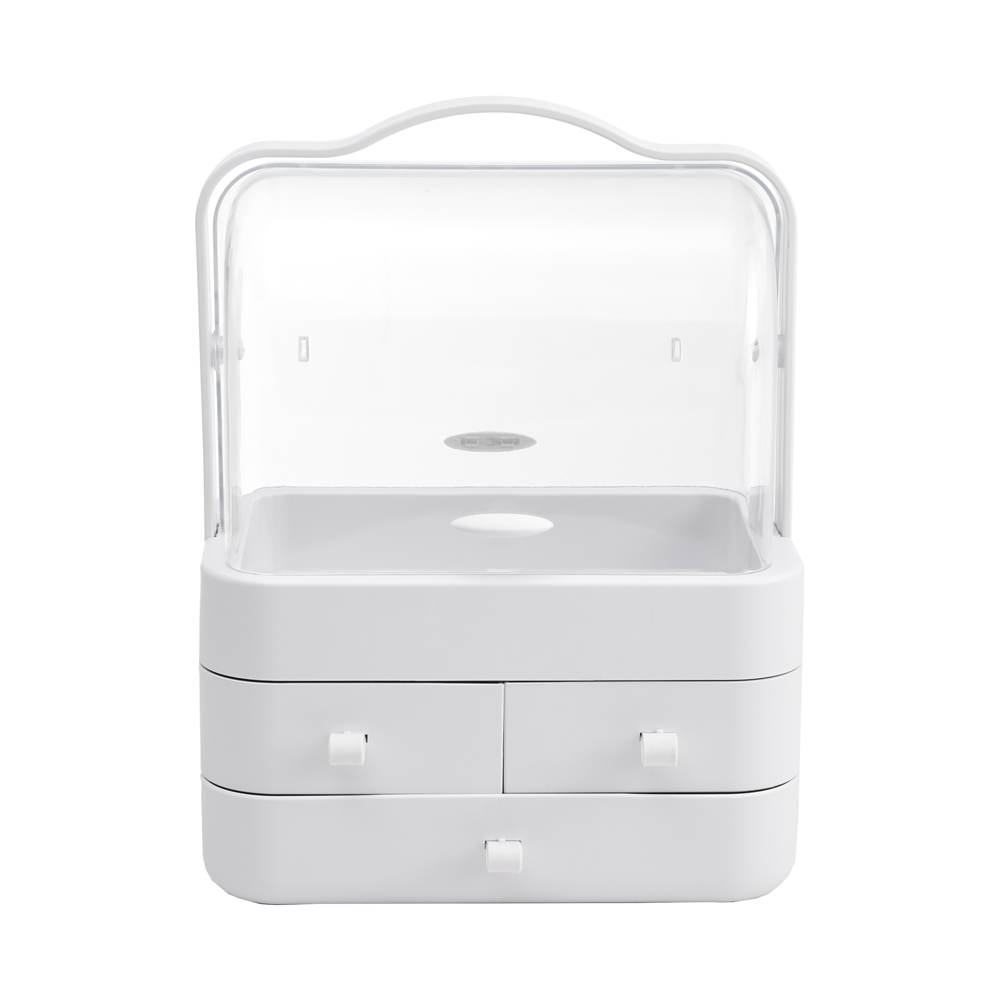Living and Home White Desktop Dustproof Storage Box Image 2