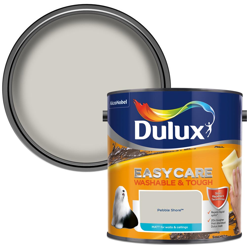 Dulux Easycare Washable & Tough Pebble Shore Matt Emulsion Paint 2.5L Image 1