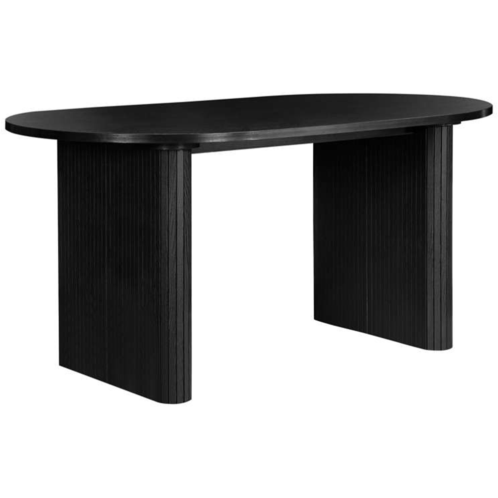 Birlea Axel 4 Seater Oval Fluted Dining Table Black Image 2