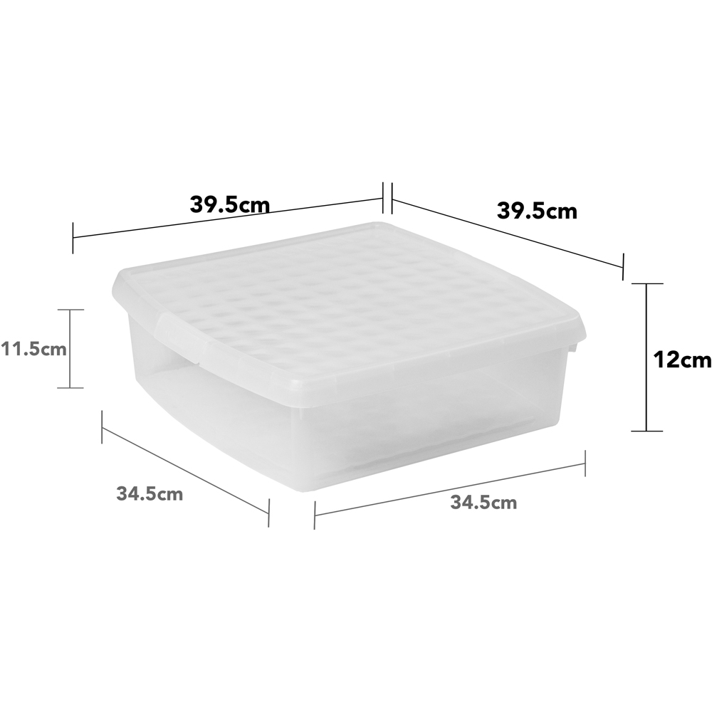 Wham Clip 13.2L Clear Square Storage Box with Lid 4 Pack Image 6