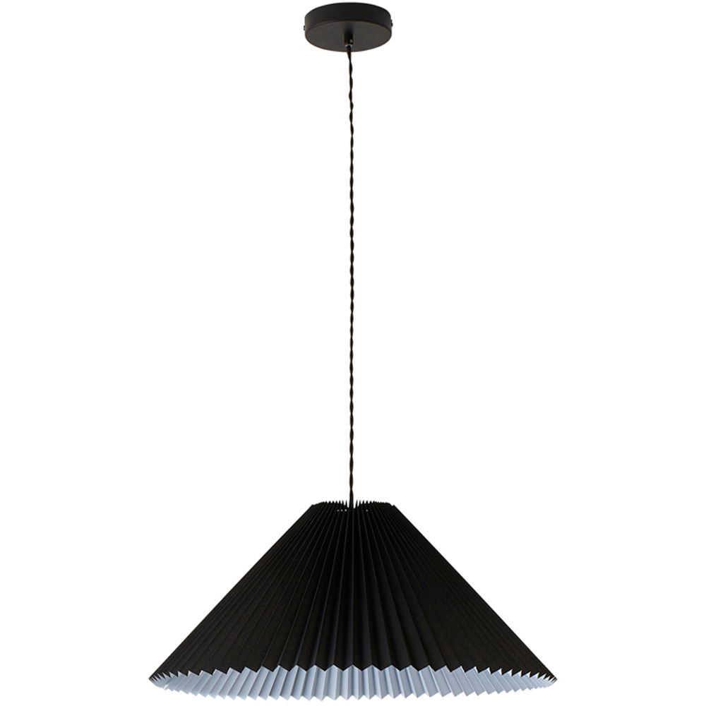 ValueLights Akira Black Pleated Shade LED Pendant Light Image 1