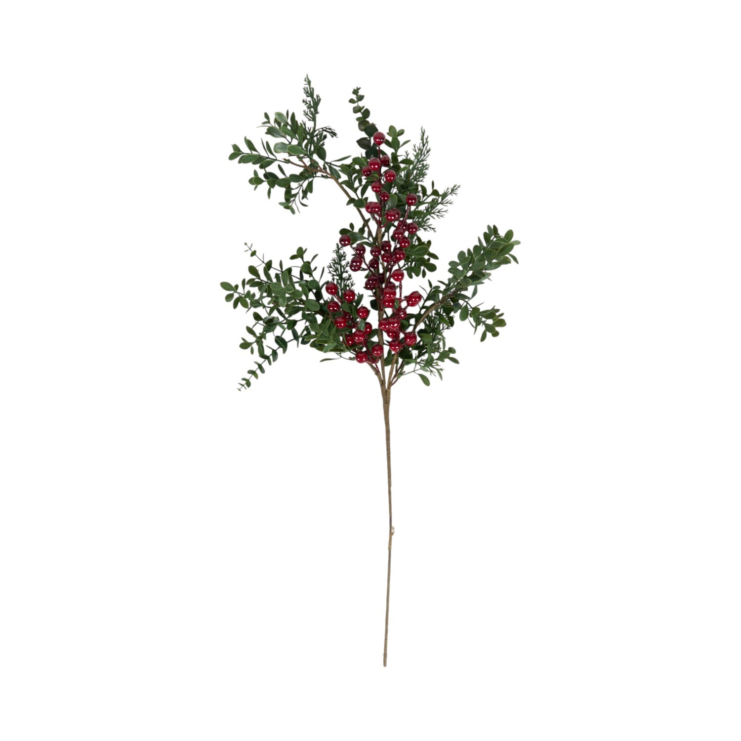 Red Berries Boxwood Spray Image 1