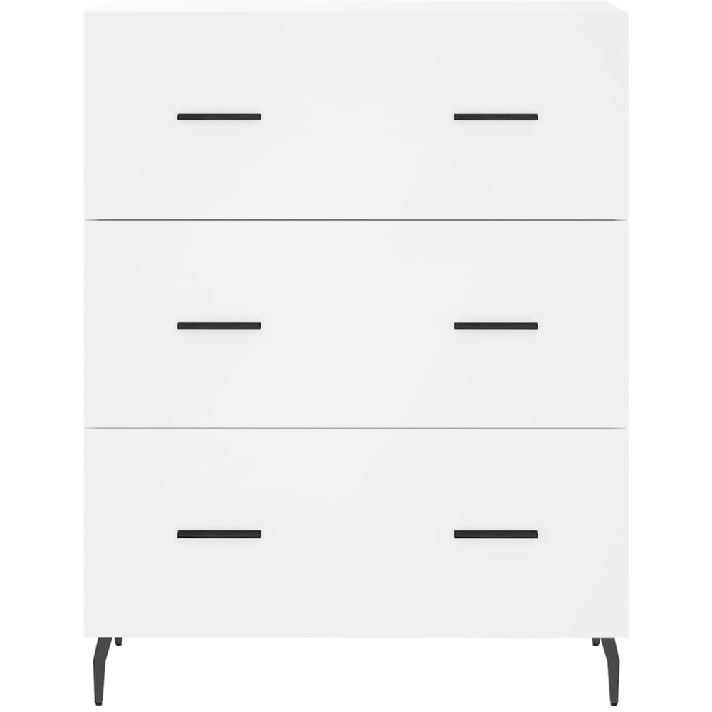 vidaXL 3 Drawer 3 Shelf White Tall Highboard Image 8