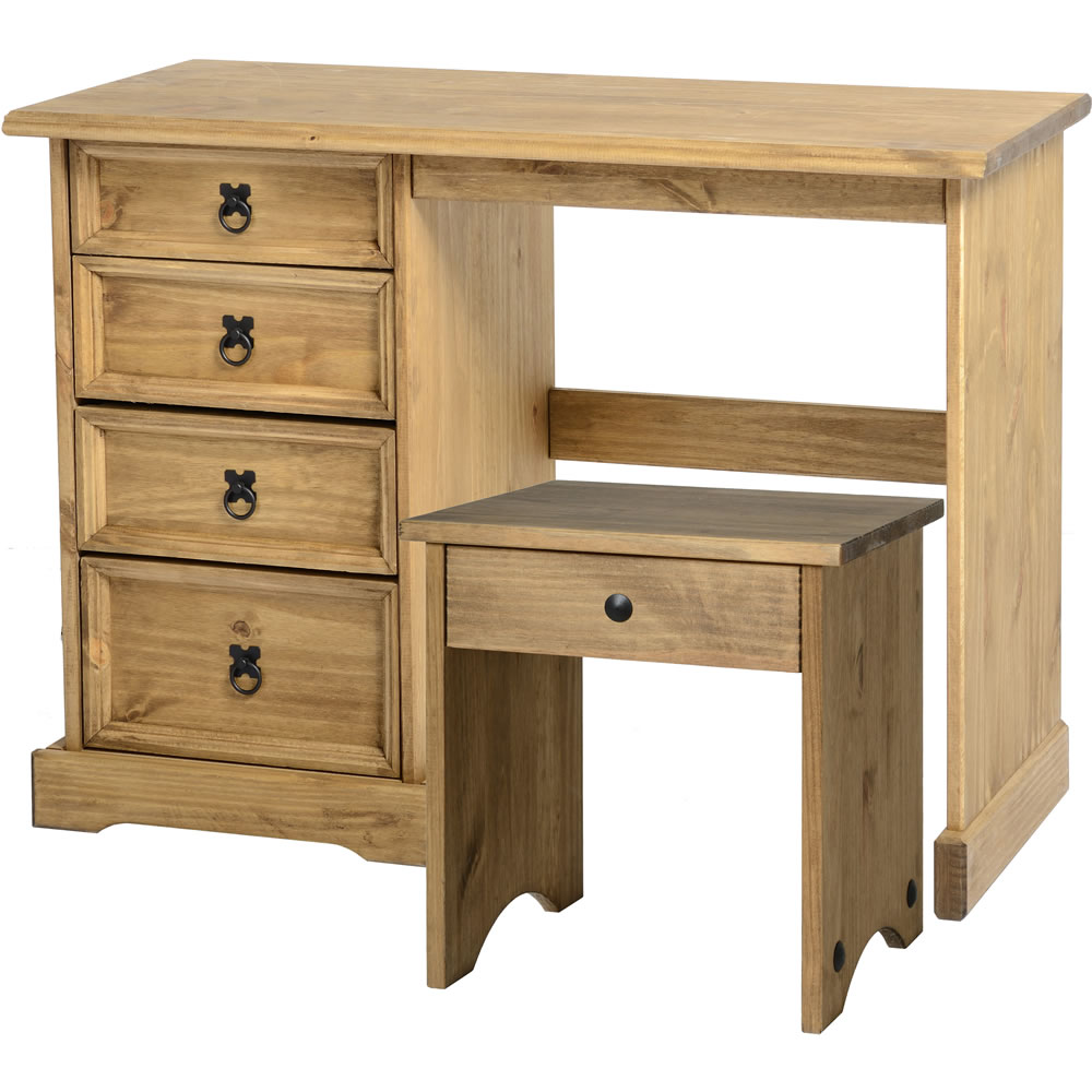 Corona Solid Pine Dressing Table Stool Image 3