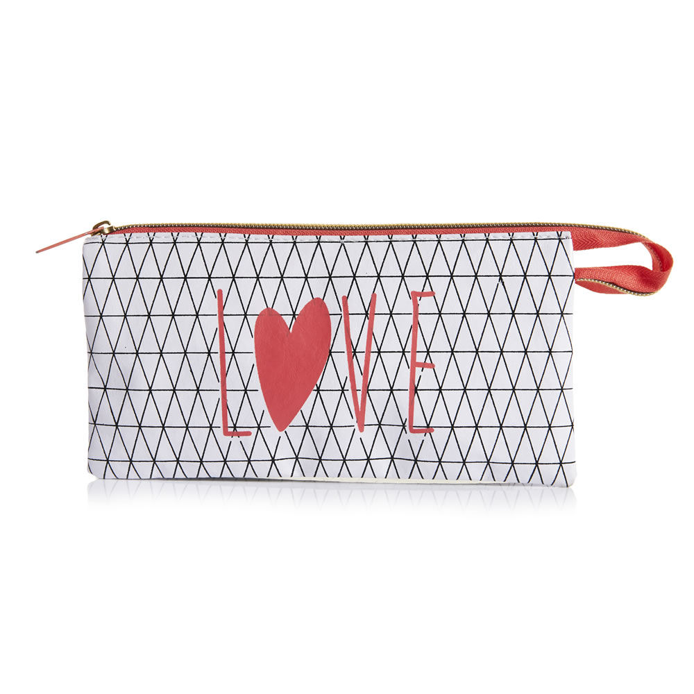 Wilko 3 Pocket Love Pencil Case Image