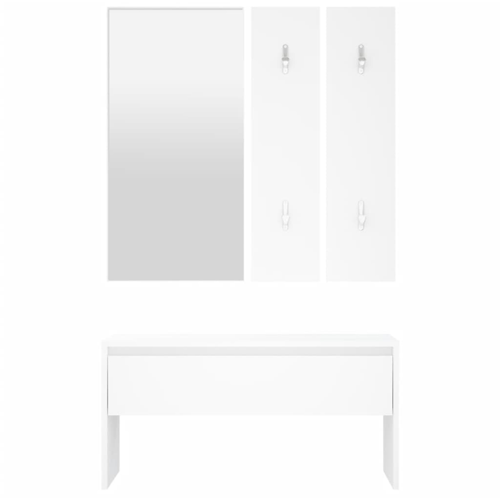 vidaXL White 3 Piece Hallway Furniture Set Image 3