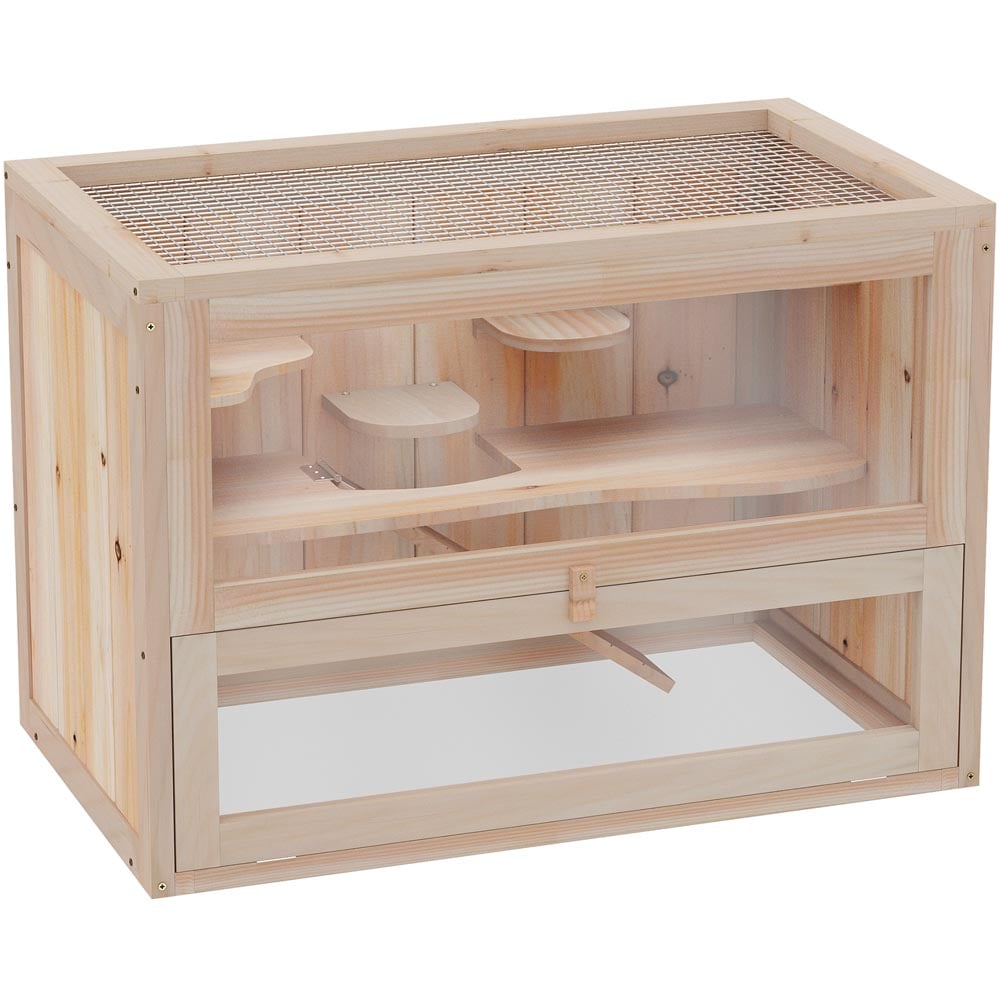 PawHut Wooden Hamster Cage Image 1