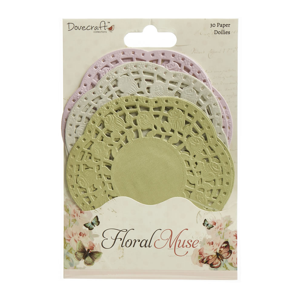 Dovecraft Floral Muse Doilies Assorted Colours    30pk Image 1