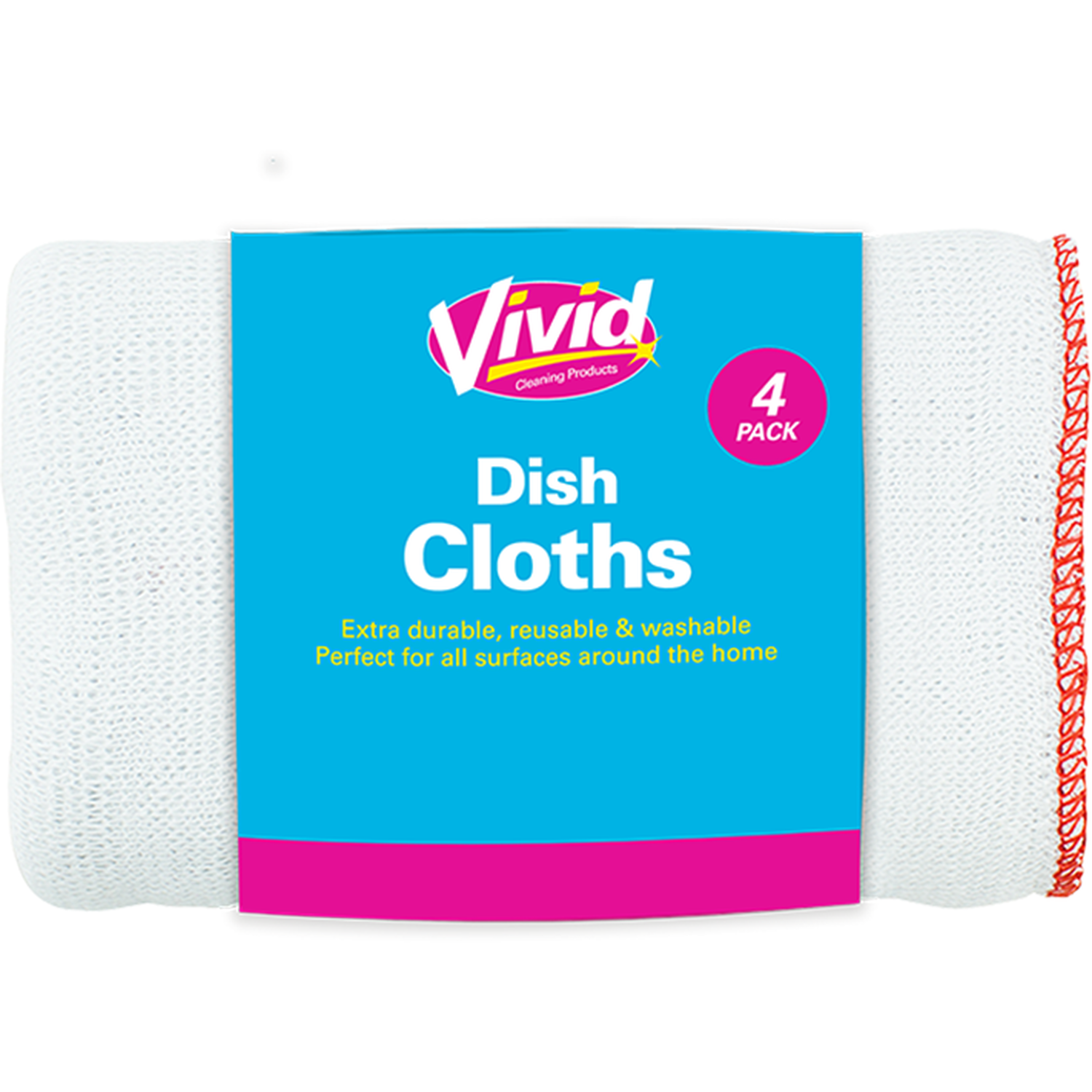 Vivid Washable Dish Cleaning Cloth 4 Pack Image