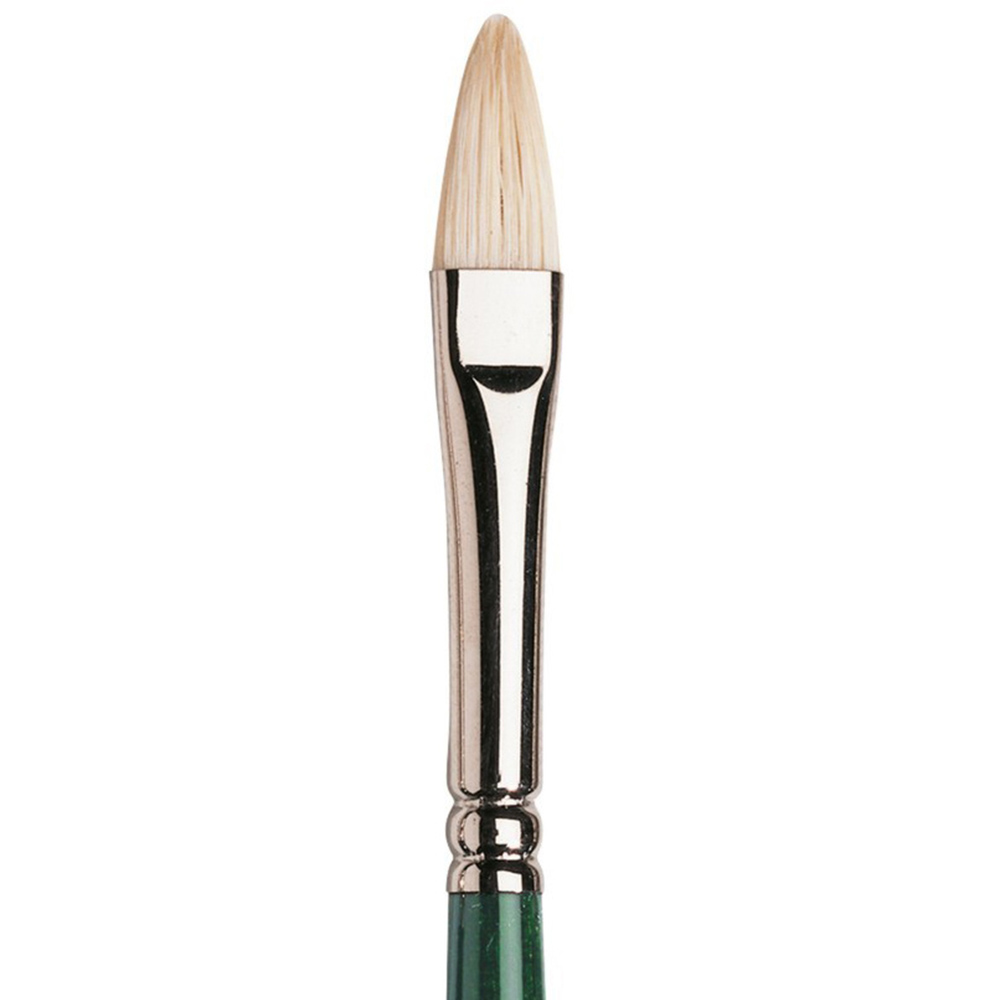 Winsor and Newton Filbert Long Handle Brush - Green / No. 4 Image 1