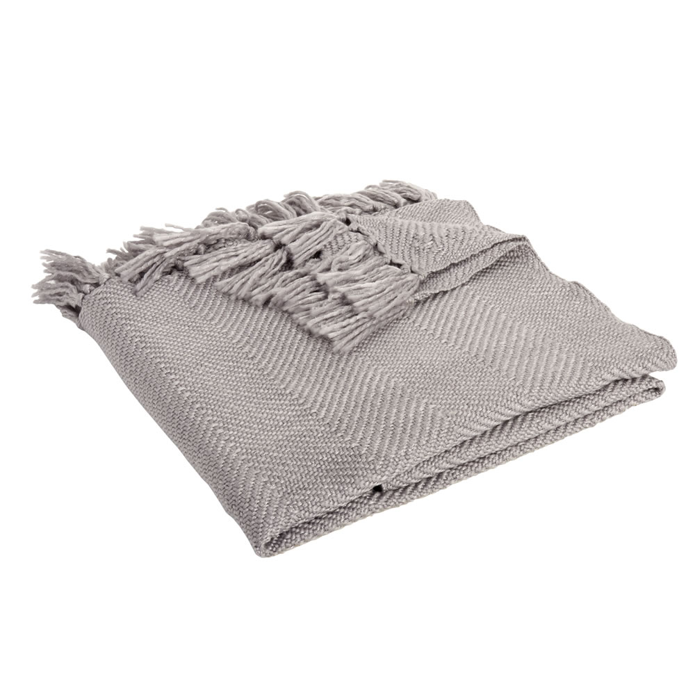 Wilko Grey Shimmer Knit Throw 150 x 180cm Wilko