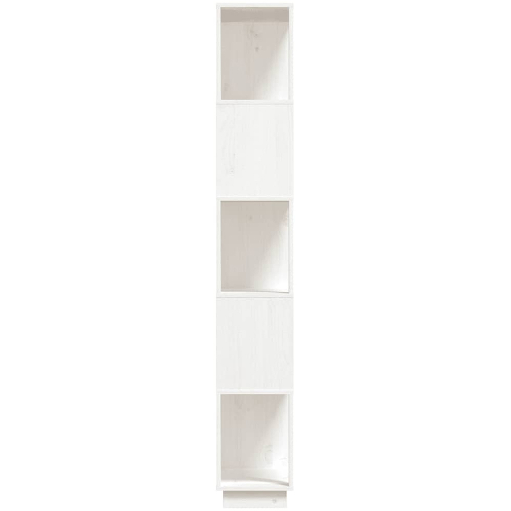 vidaXL 5 Shelf White Solid Pine Wood Bookcase Image 5