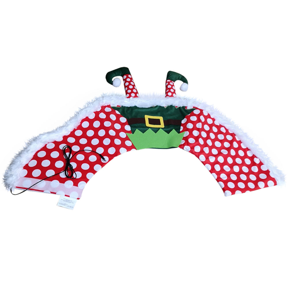 Samuel Alexander Warm White USB LED Elf Fabric Christmas Tree Skirt 60cm Image 1
