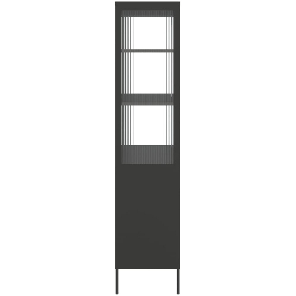 vidaXL 4 Glass and Steel Door Black Highboard Image 7