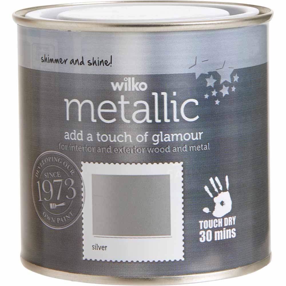 Wilko Metallic Wood & Metal Silver Paint 250ml