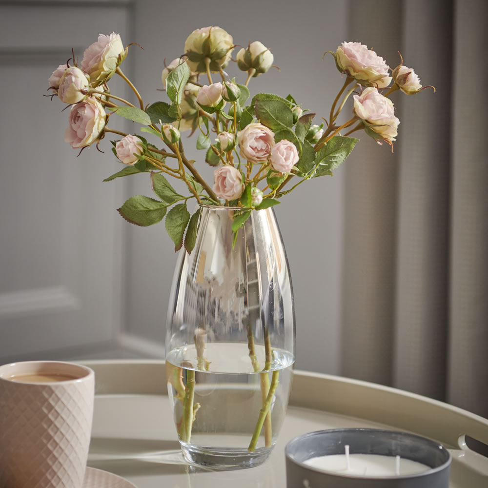 Wilko Glass Rose Gold Ombre Vase Image 2