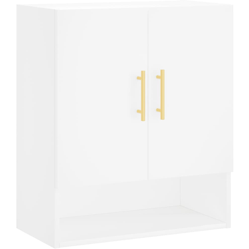 vidaXL 2 Door Single Shelf White Wall Cabinet Image 2