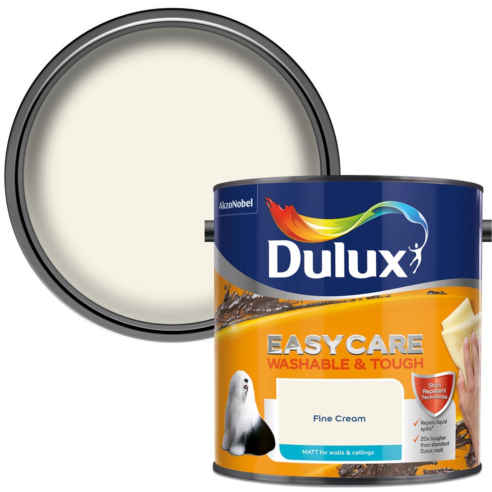Dulux Easycare Fine Cream Matt Emulsion Paint 2.5L Wilko