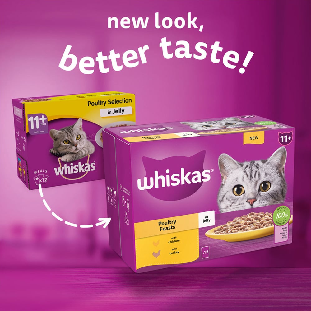 Whiskas Poultry Selection in Jelly Super Senior Cat Food Pouches 85g Case of 4 x 12 Pack Image 9
