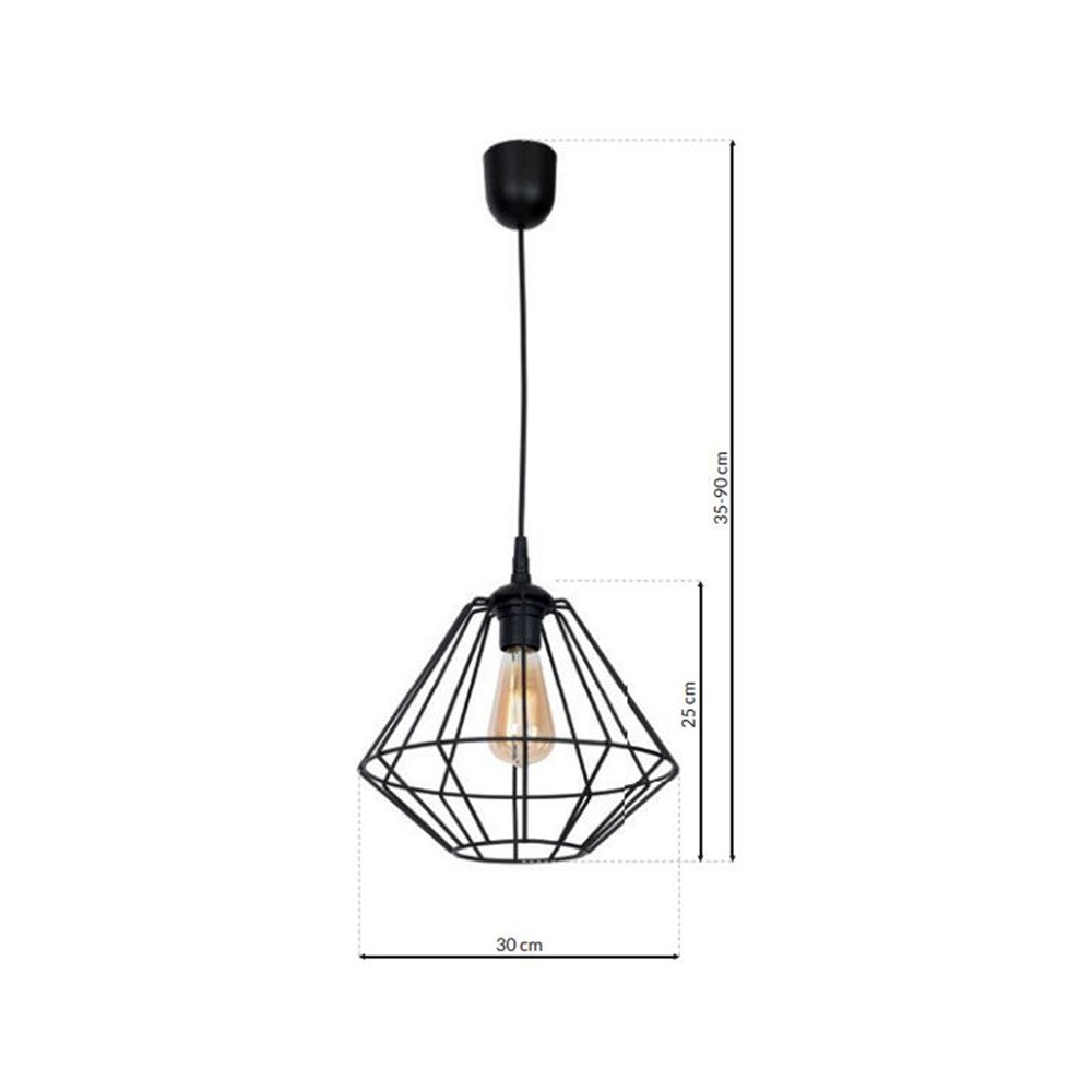 Milagro Colin Black Pendant Lamp 230V Image 8