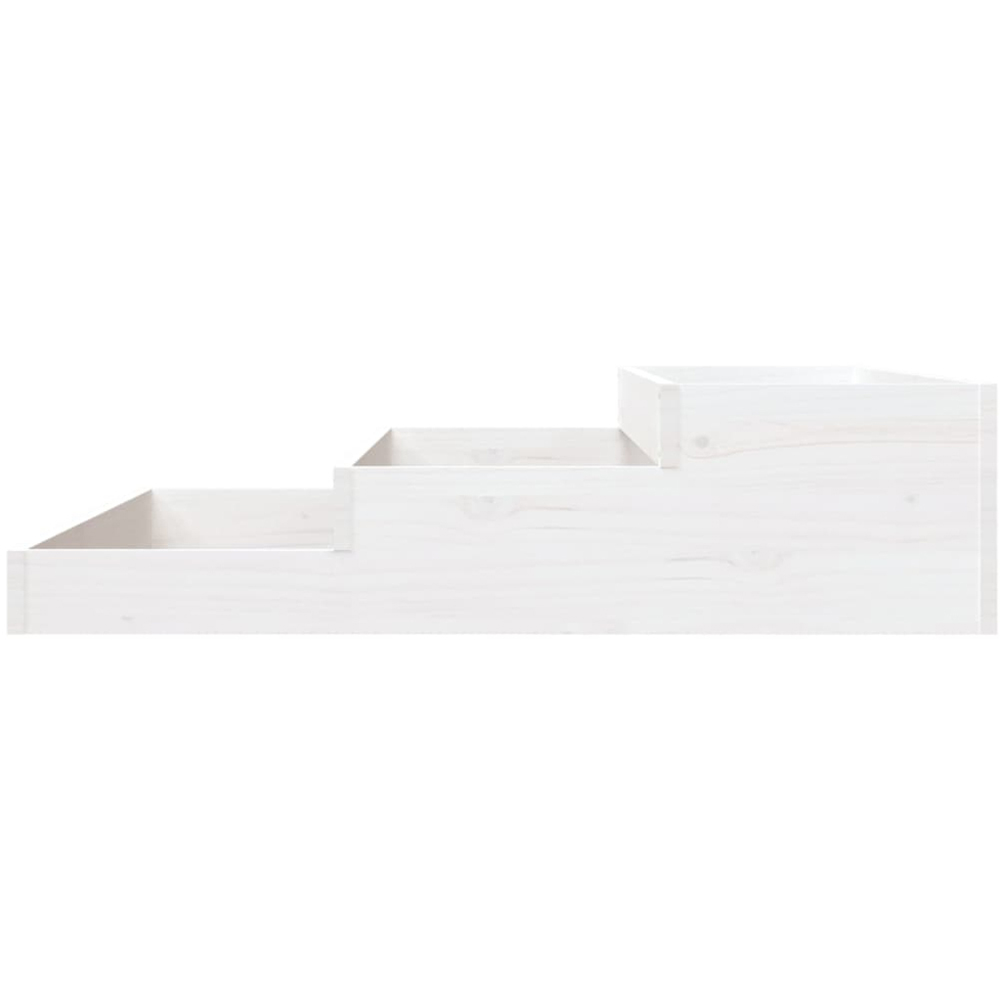 vidaXL White Solid Pine Wood Stair Step Garden Planter 27 x 107 x 107cm Image 4