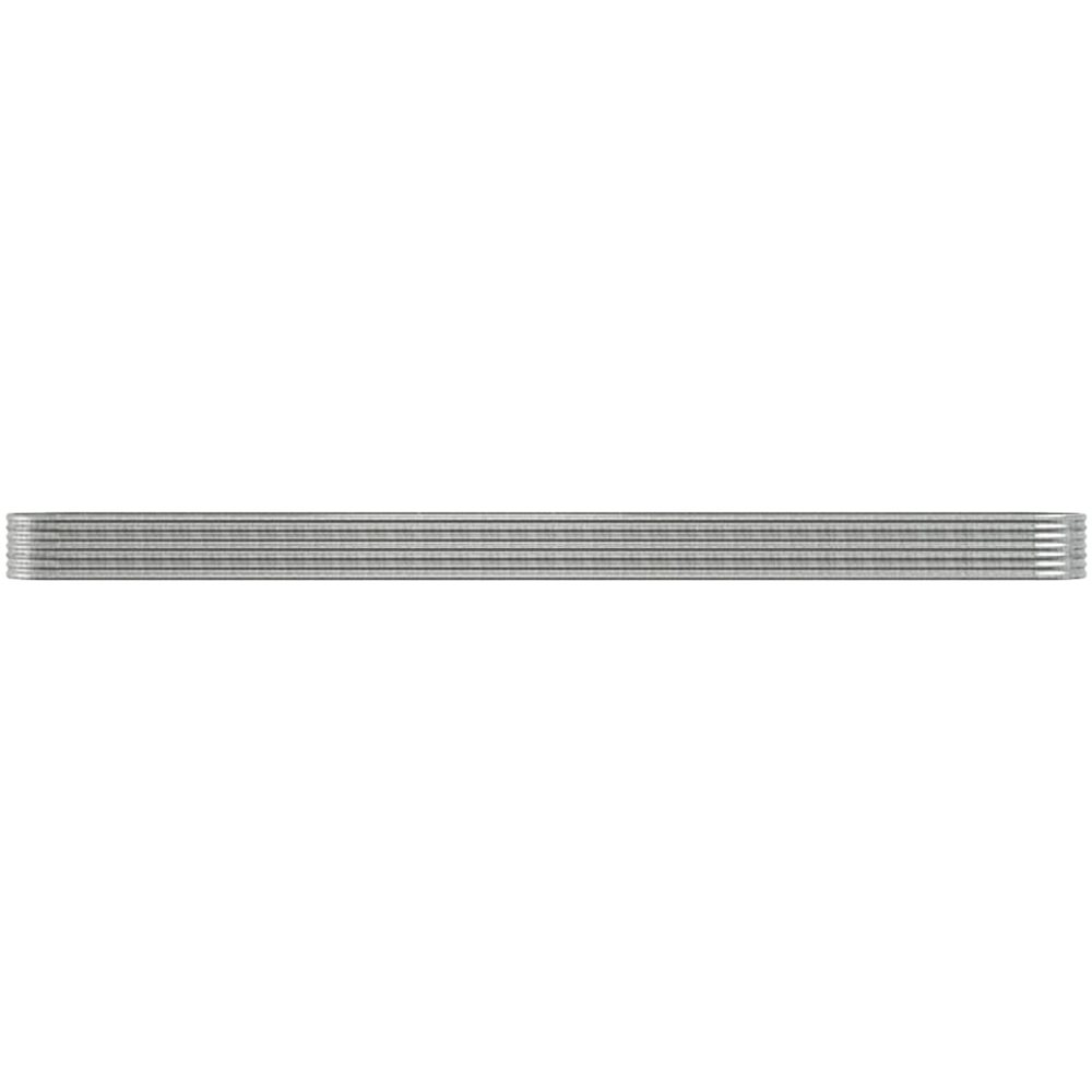 vidaXL Silver Galvanised Steel Raised Garden Bed 36 x 80 x 620cm Image 2