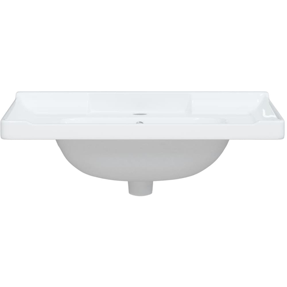 vidaXL White Ceramic Rectangular Bathroom Sink 230 x 480 x 710mm Image 4