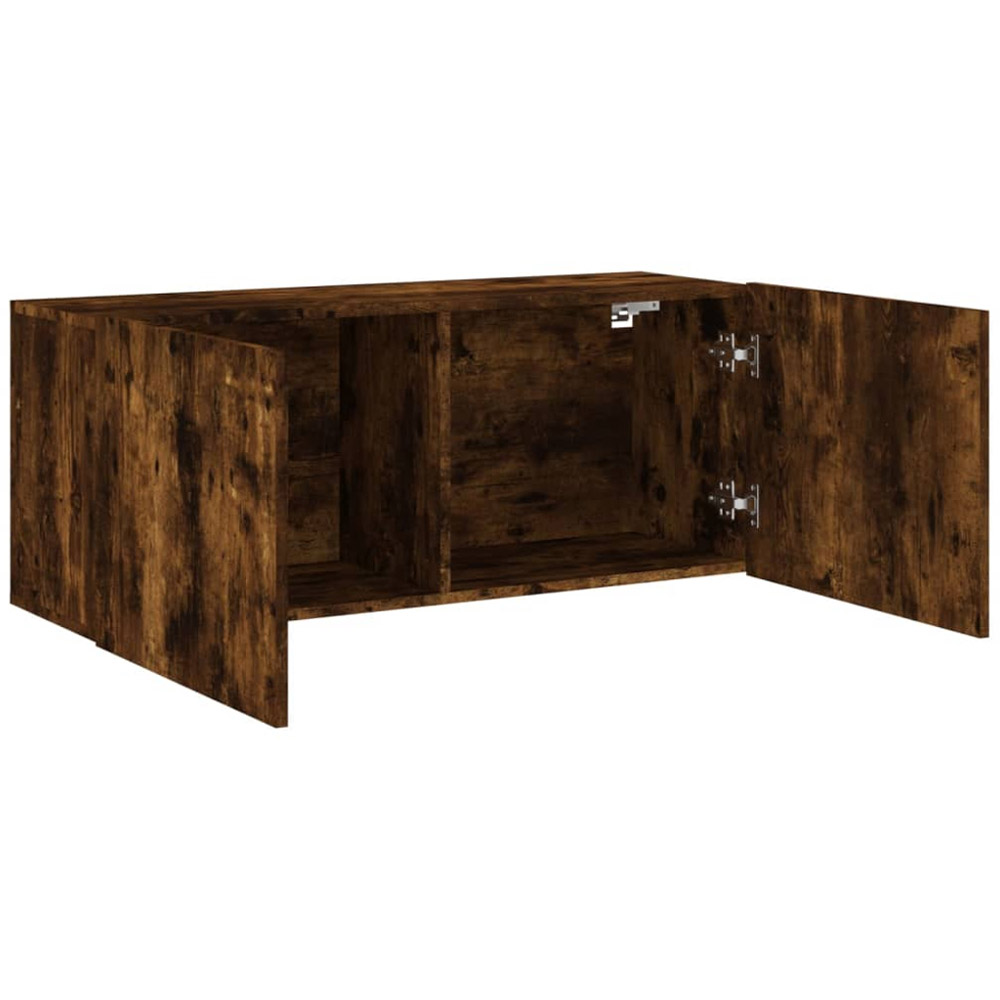 vidaXL 2 Door Smoked Oak Wall Mounted TV Cabinet Image 5