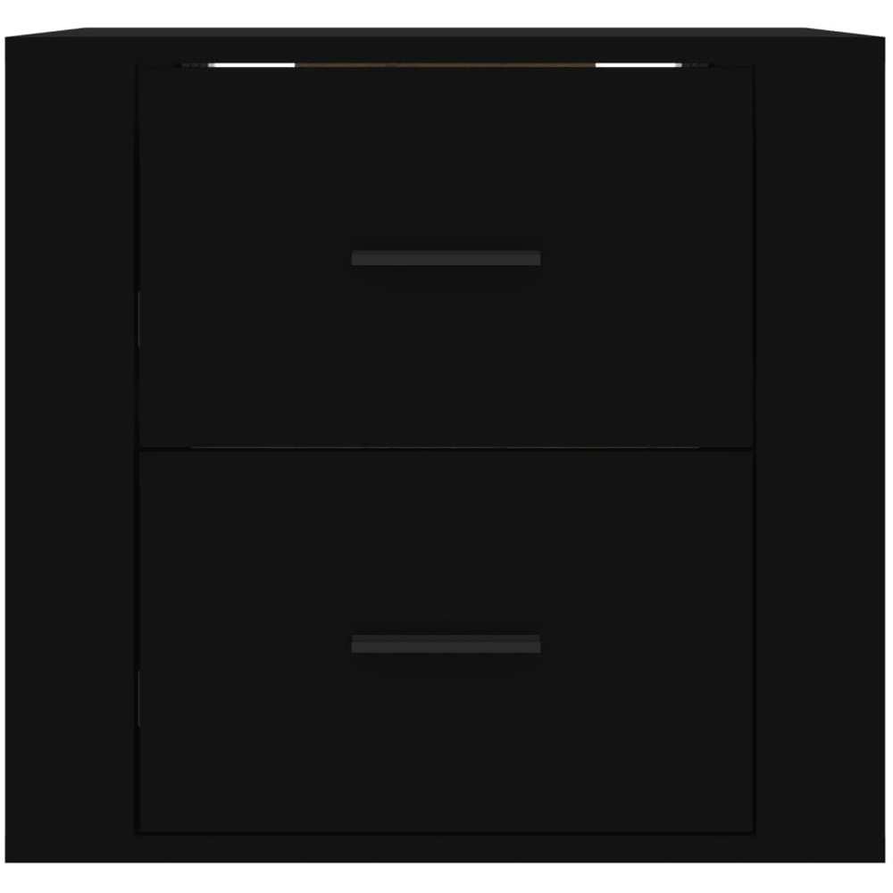vidaXL 2 Drawer Black Wall Mounted Bedside Table Image 4