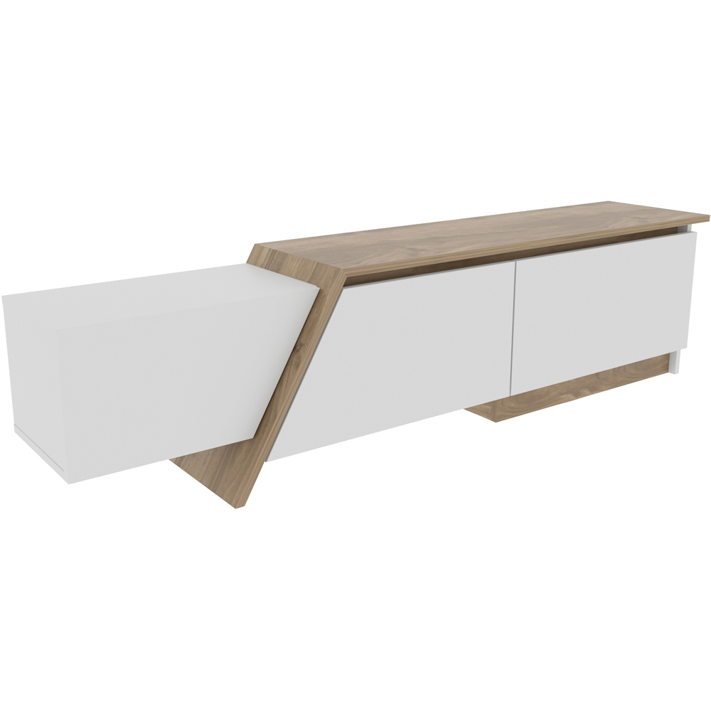 Decorotika Zonas 3 Door White and Walnut TV Unit Image 2