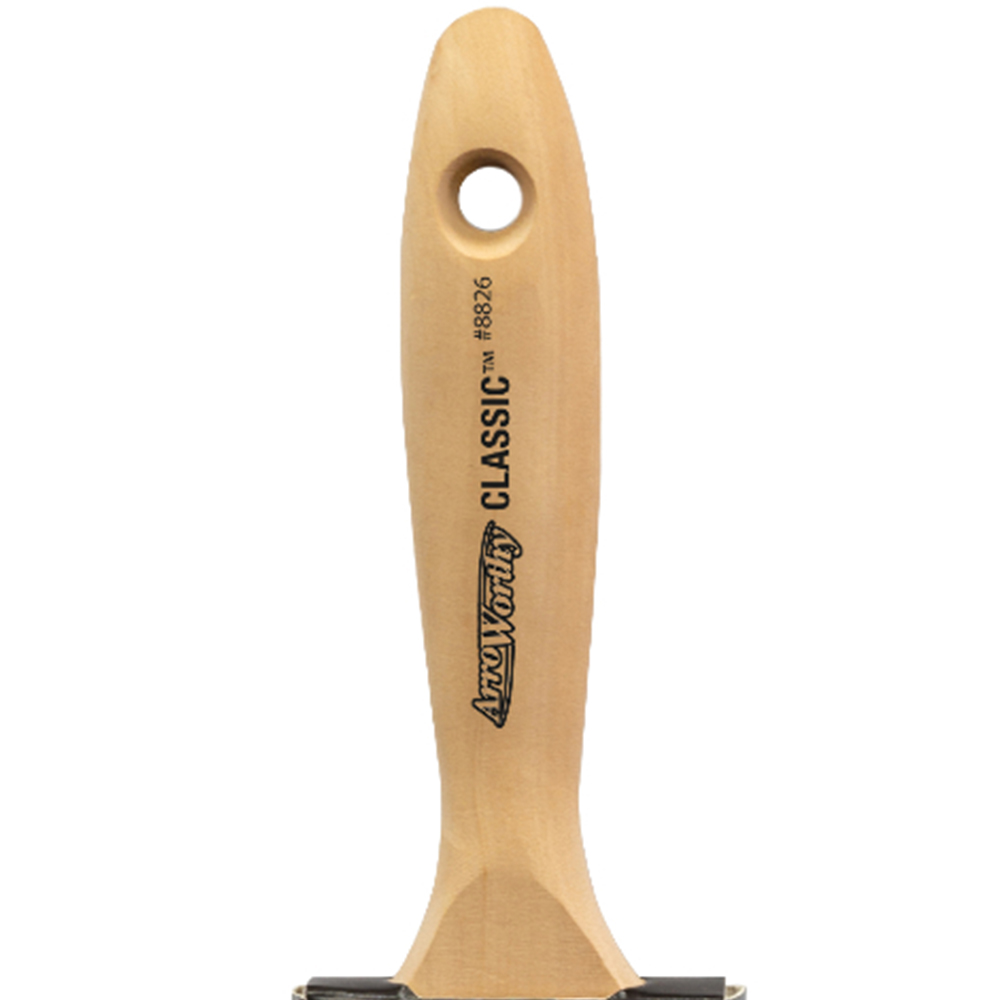 ArroWorthy Classic 2 inch Nylyn Semi Oval Angled Beaver Tail Paint Brush Image 2