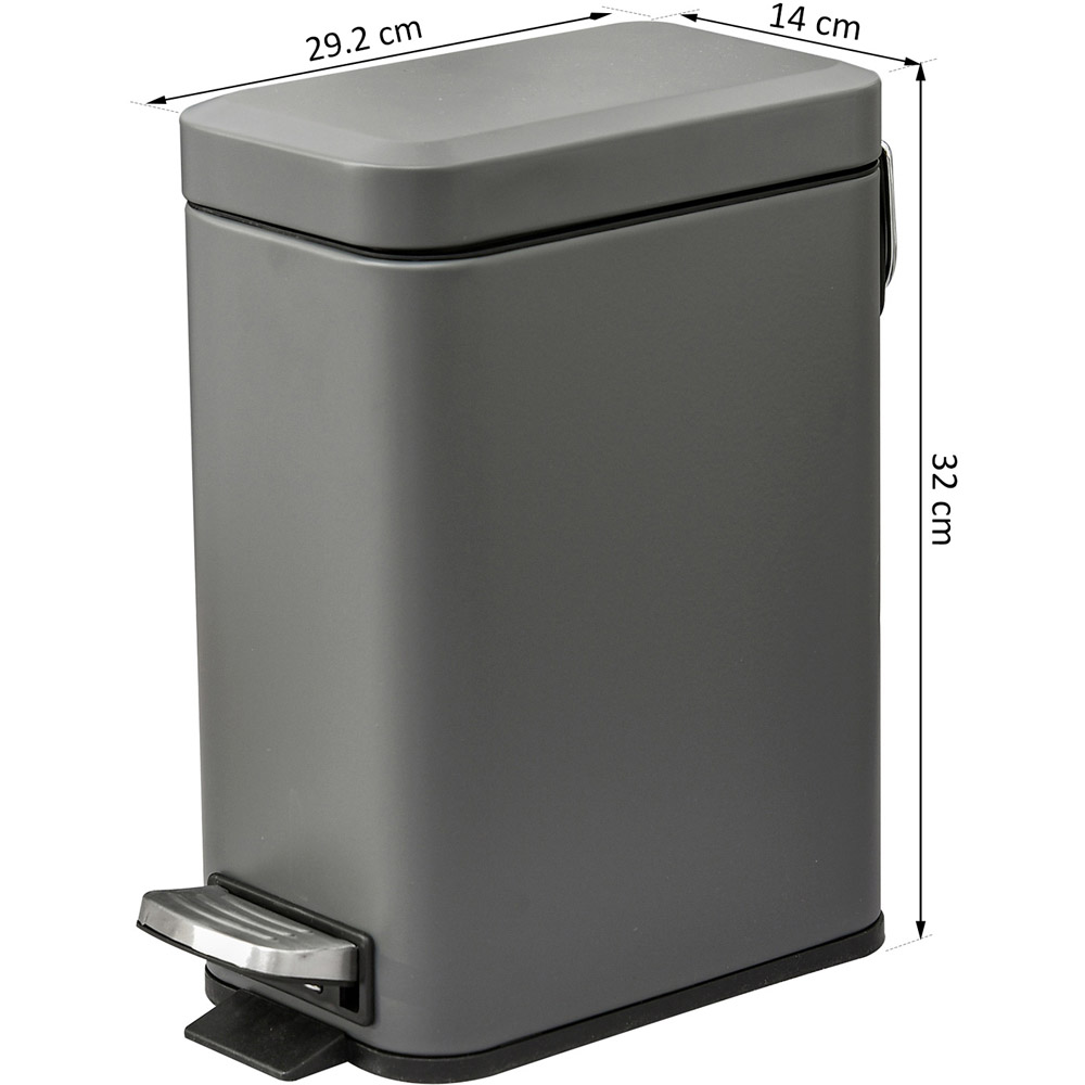 HOMCOM Grey Pedal Bin 5L Image 7