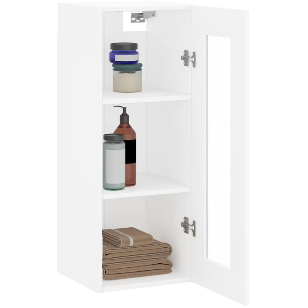vidaXL Single Door 3 Shelf White Wall Mounted Cabinet Image 5