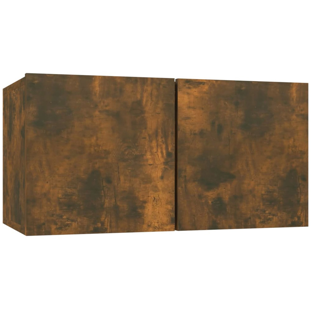 vidaXL 2 Door Smoked Oak Wall Mounted TV Cabinet Set of 4 Image 5