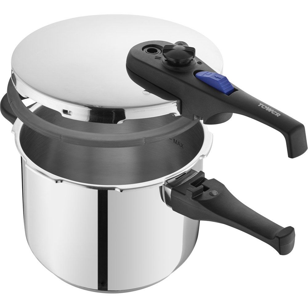 Tower Express Stainless Steel Pressure Cooker 22cm 6L Image 3