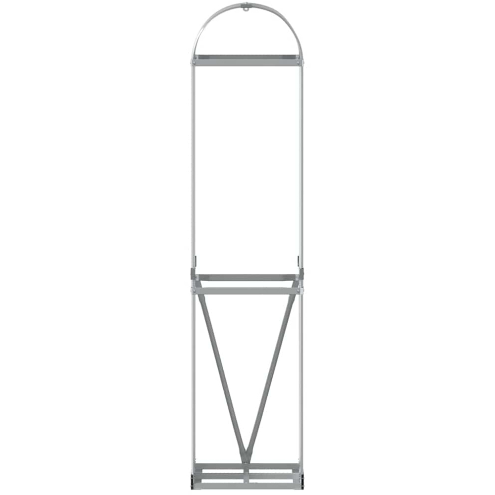 vidaXL Grey Galvanised Steel Firewood Log Holder 170 x 40 x 45cm Image 3